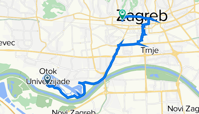 Aleja Matije Ljubeka 13, Zagreb to Kačićeva ulica 6/A, Zagreb