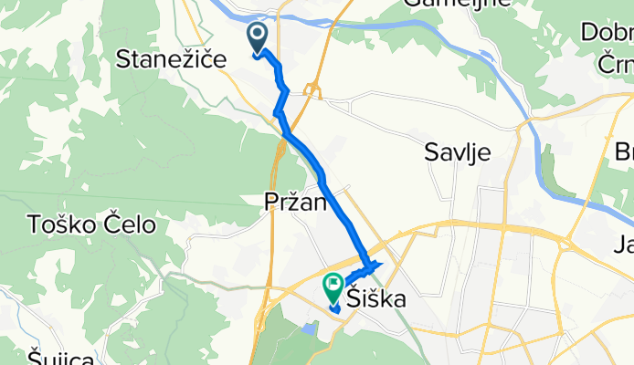 Spomeniška pot 17, Ljubljana to Ulica bratov Učakar 18, Ljubljana