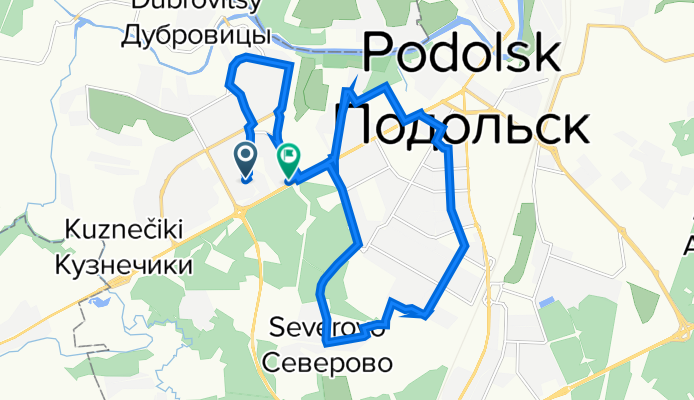 От Юбилейная улица 3 корпус 2, Подольск до улица Кирова 76 корпус 2, Подольск