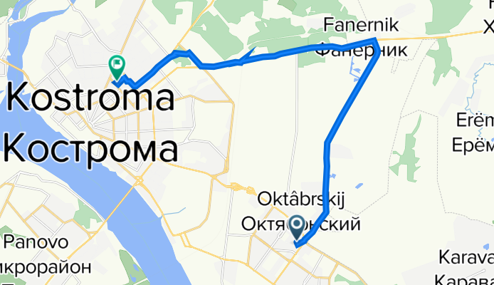 Индустриальная улица, 27, Кострома до Катушечная улица, 23, Кострома