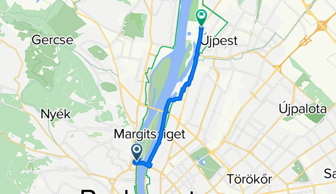 Árpád fejedelem útja, Budapest nach Váci út 73., Budapest