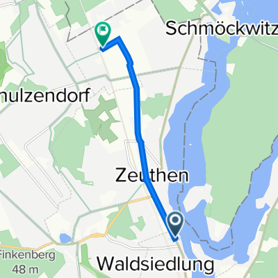 Fontaneallee 4, Zeuthen nach Bahnhofstraße 89A, Eichwalde