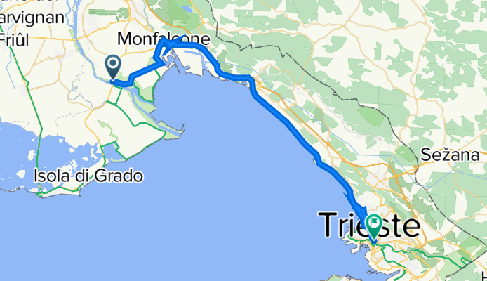 SP 19, San Canzian d'Isonzo nach Via Ponziana 23, Triest