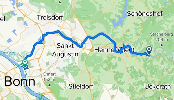 Hennef nach Gensemer Straße 52, Bonn