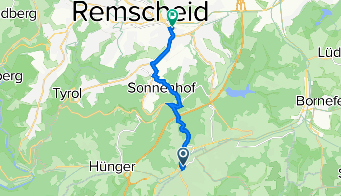 Telegrafenstraße 3, Wermelskirchen to Industriestraße 7, Remscheid