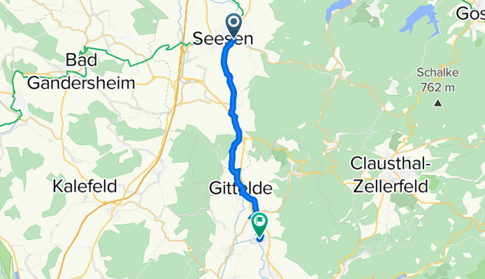 Harzstraße 11, Seesen nach Thüringer Straße 255, Bad Grund (Harz)