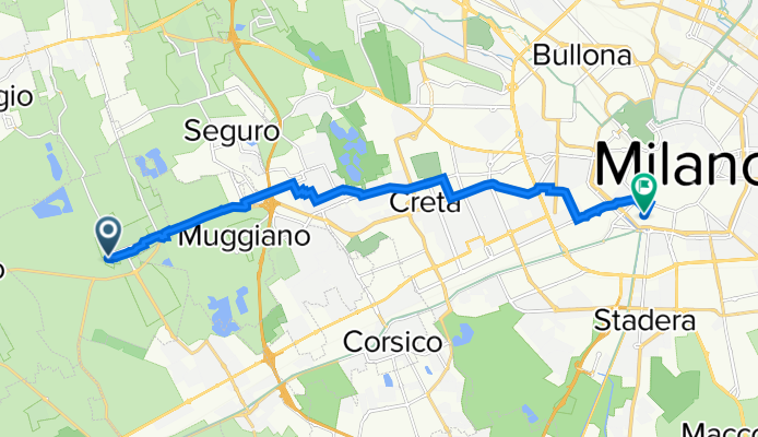 Da SP162 16, Cusago a Via Arena 15, Milano