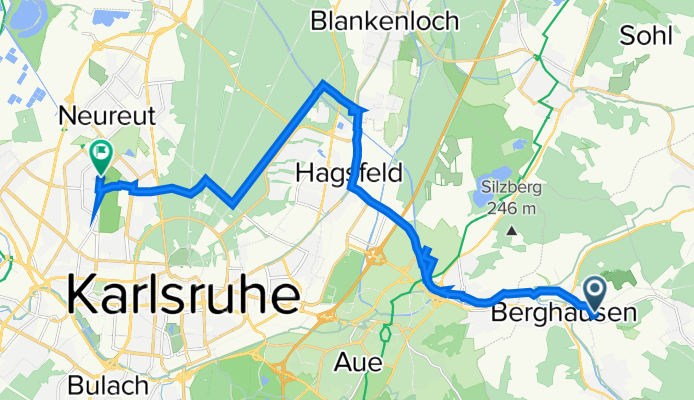 Lerchenstraße 22, Pfinztal nach Karlsruhe