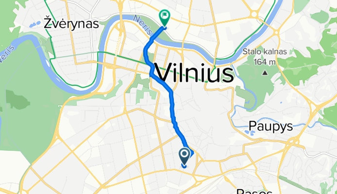 Šv. Stepono g. 15, Vilnius to Upės g. 11A, Vilnius