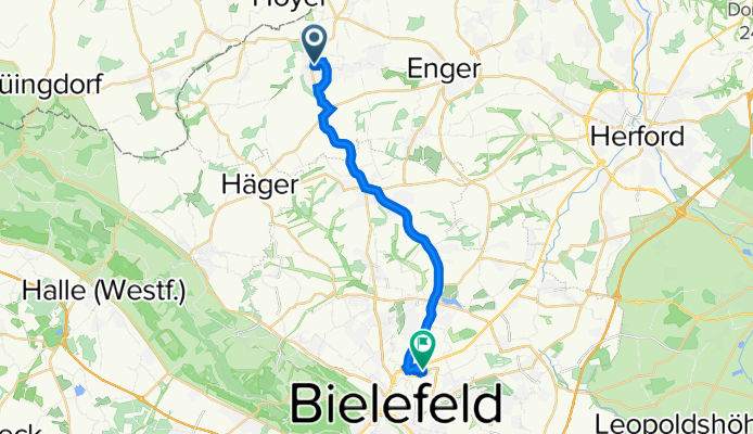Lönsweg 25, Spenge nach Eckendorfer Straße 10, Bielefeld