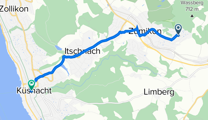 Langwisstrasse 22, Zumikon to Dorfstrasse 11, Küsnacht