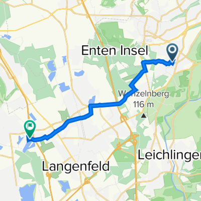 Am Pohligsfeld 5, Solingen nach Baumberger Straße 88, Langenfeld (Rheinland)