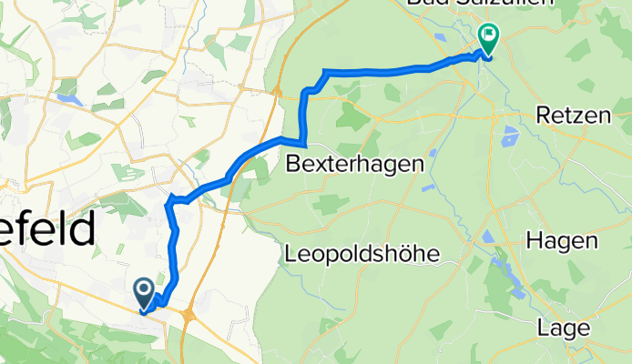 Breslauer Straße 40, Bielefeld nach Eduard-Wolff-Straße 6, Bad Salzuflen