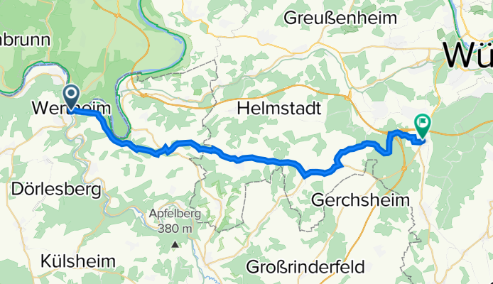 Rechte Tauberstraße 1, Wertheim nach Oskar-Popp-Straße 2, Kist