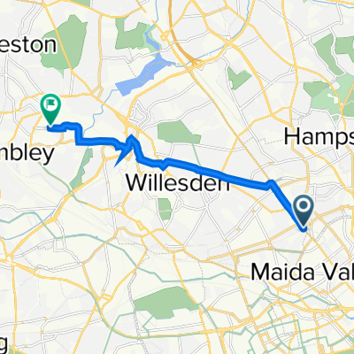 2 Kilburn Bridge, London to 33 Marathon House, Olympic Way, Wembley