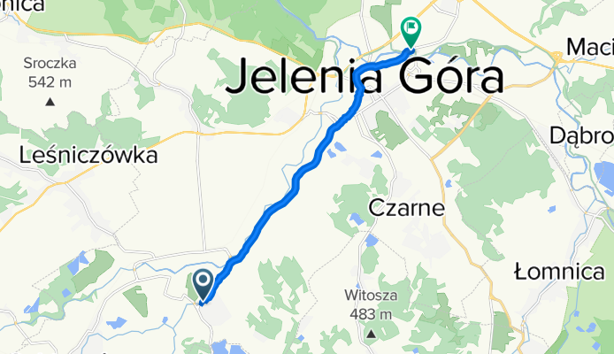 Gustawa Daniłowskiego 2A, Jelenia Góra do Michała Kleofasa Ogińskiego 1D, Jelenia Góra