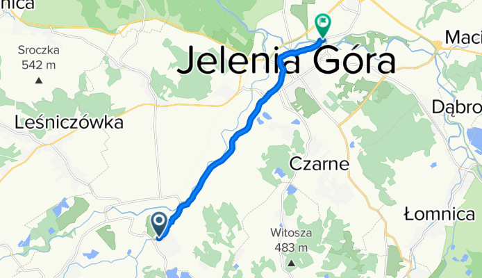Gustawa Daniłowskiego 2A, Jelenia Góra do Michała Kleofasa Ogińskiego 1D, Jelenia Góra