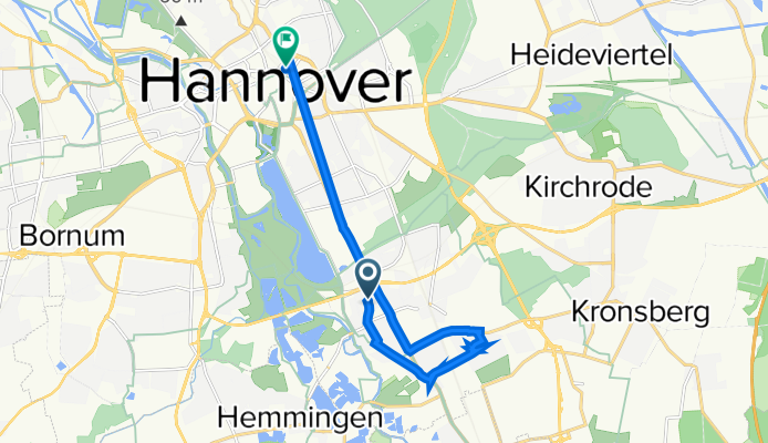 Döhren-Wülfel, Hannover nach Ernst-August-Platz 1, Hannover