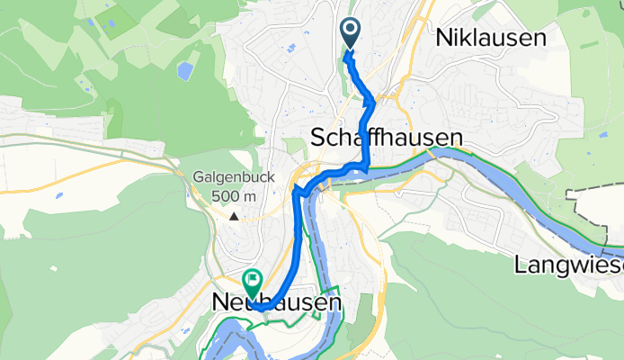 Mühlentalstrasse 82, Schaffhausen nach Oberbergweg 4, Neuhausen