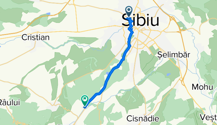 Strada Praga 5, Sibiu nach Statie Tramvai Facultativa, Sibiu