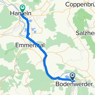 Hakenberg 3, Bodenwerder nach Hameln Bürgergarten