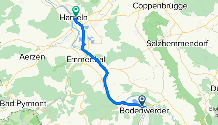 Hakenberg 3, Bodenwerder nach Hameln Bürgergarten