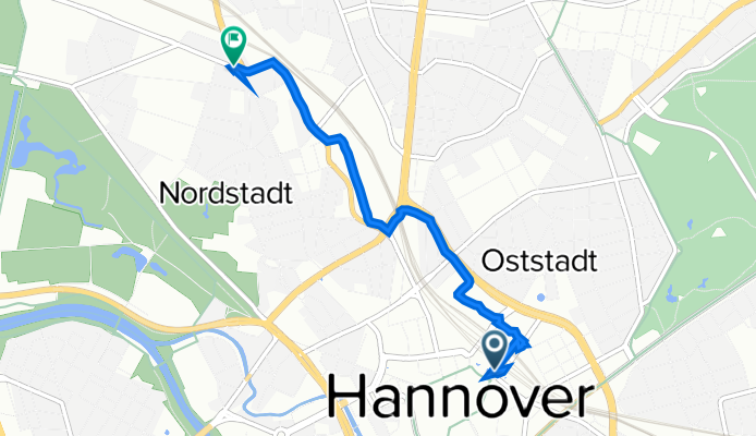 Mitte, Hannover nach Haltenhoffstraße 9, Hannover