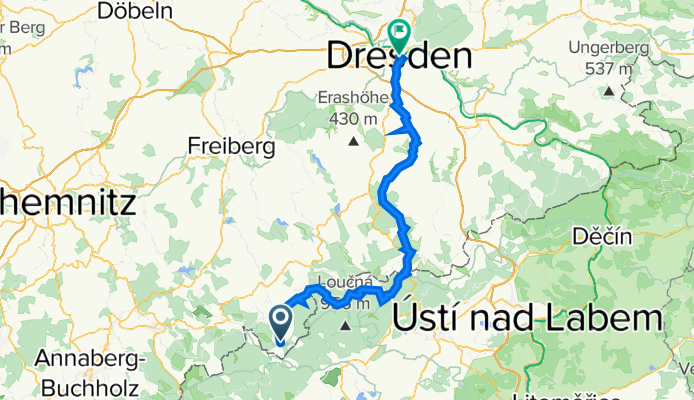 Deutschneudorfer Straße 57, Kurort Seiffen/Erzgeb. nach Altmarkt 25, Dresden