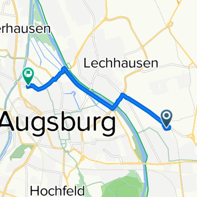 Gunzesrieder Weg 1, Augsburg nach Wertachstraße 28, Augsburg