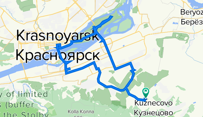 От Центральная улица 76, Кузнецово до Центральная улица 76, Кузнецово