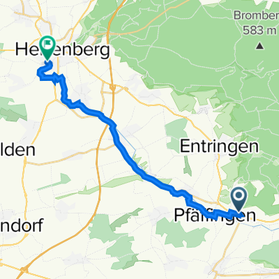 Jesinger Hauptstraße 57, Tübingen nach Falkenweg 2, Herrenberg