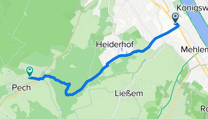 Mainzer Straße 24, Bonn nach Am Langenacker 2–22, Wachtberg