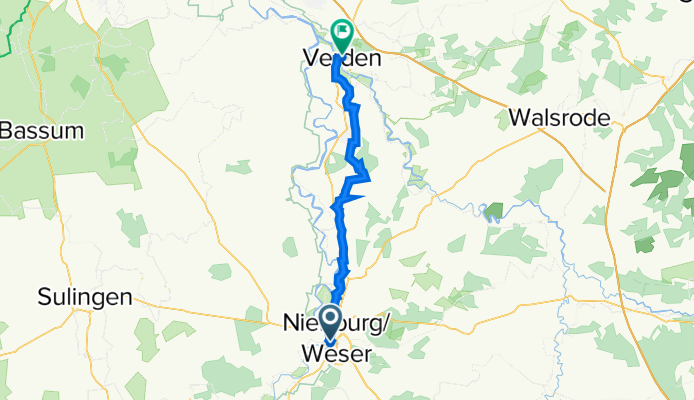Leinstraße 11, Nienburg/Weser nach Am Nordertor 1, Verden (Aller)
