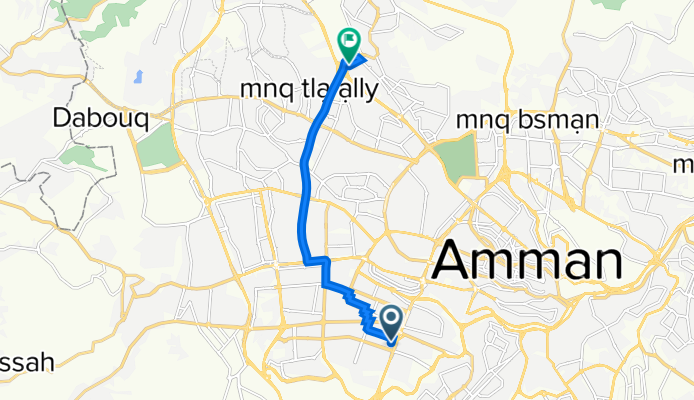 Prince Hashim Bin Al-Hussein Street, Amman to Bassel Al-Yazouri Street 18, Amman