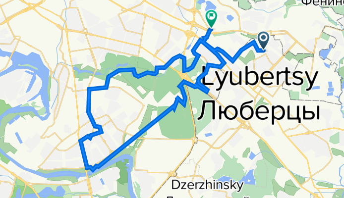 От улица Льва Толстого 16а, Люберцы до улица Большая Косинская 12, Москва Марьино