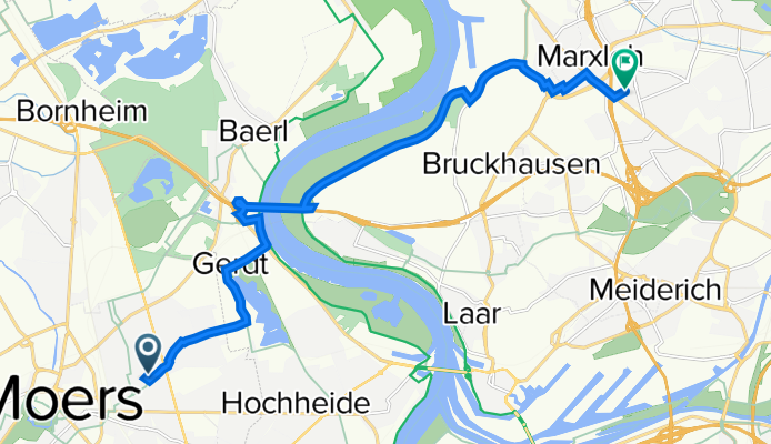 Trajanstraße 39, Moers nach Walther-Rathenau-Straße 10, Duisburg