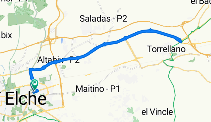 Via parque Torrellano-Elche Carril Bici