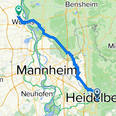 Gaisbergstraße, Heidelberg nach Heinrich-von-Gagern-Straße 35, Worms