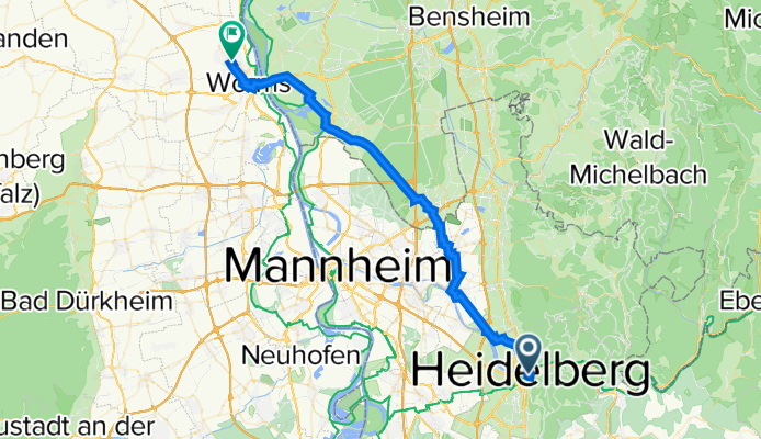 Gaisbergstraße, Heidelberg nach Heinrich-von-Gagern-Straße 35, Worms