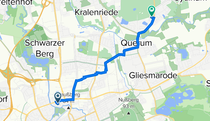 Huttenstraße 4, Braunschweig nach Am Forst 31, Braunschweig