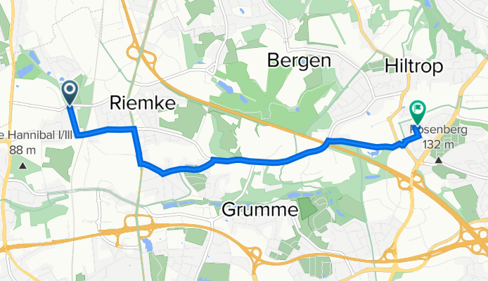 Bleckstraße 29A, Bochum nach Zunftwiese 8, Bochum