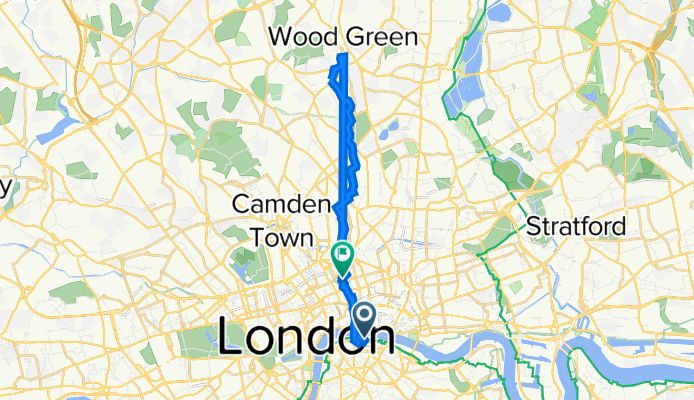 51.507° N -0.100° W à 51.525° N -0.110° W