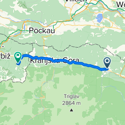 Route from Dovje 25, Dovje