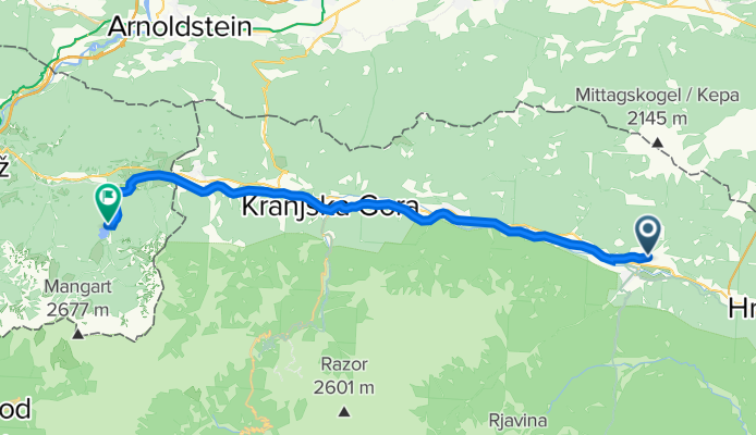 Route from Dovje 25, Dovje
