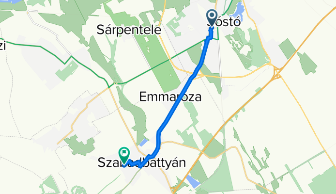 Balatoni út 44-46., Székesfehérvár to Petőfi utca 73., Szabadbattyán