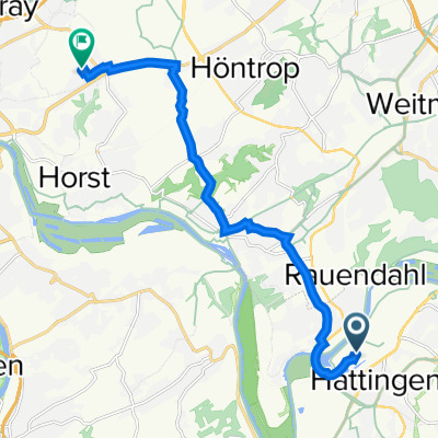 Ruhrallee 6, Hattingen nach Märkische Straße 80, Essen