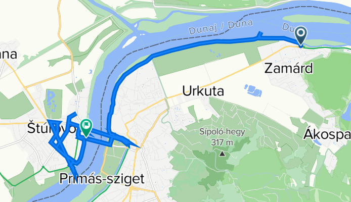 Visegrádi út, Szamárhegy to Námestie slobody 5, Štúrovo