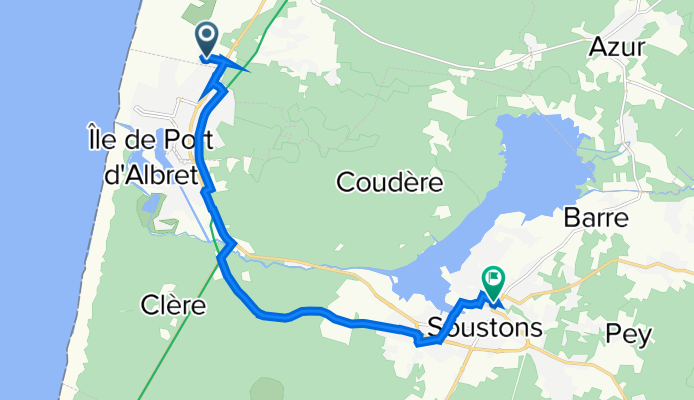 De Route de la Plage Sud 375, Messanges à Rue Emile Nougaro 8, Soustons