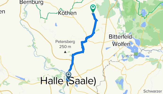 Große Steinstraße 25, Halle (Saale) nach Neue Reihe 24, Südliches Anhalt