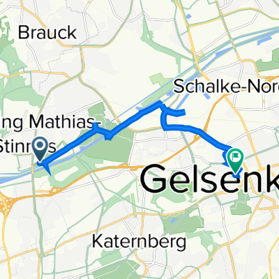 Karnaper Straße 20A, Essen nach Rheinische Straße 58, Gelsenkirchen